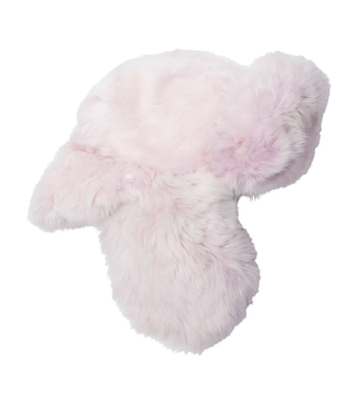 Shop Burberry Shearling Trapper Hat In Pink