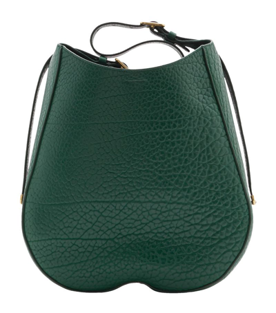 Shop Burberry Medium Leather Chess Shoulder Bag In Green