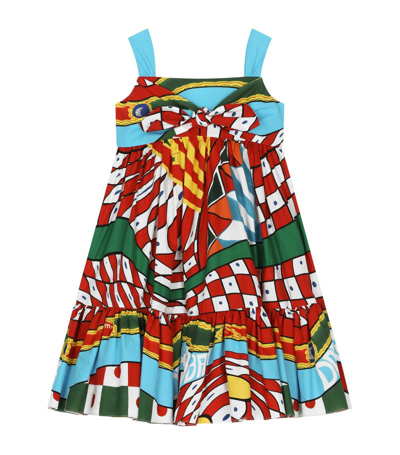 Shop Dolce & Gabbana Kids Poplin Carretto Print Dress (2-6 Years) In Multi