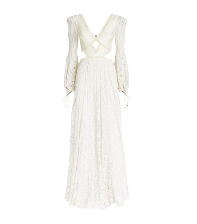 Shop Patbo X Harrods Lace Cut-out Maxi Dress In White