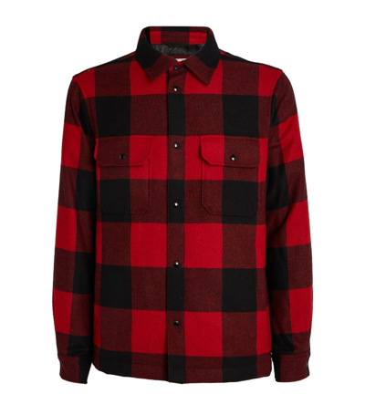Shop Woolrich Check Padded Overshirt In Multi