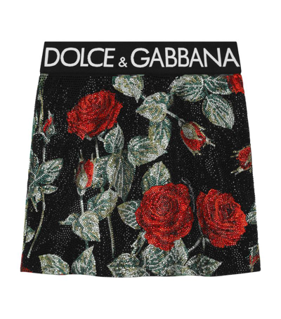 Shop Dolce & Gabbana Rhinestone-detail Mini Skirt (2-6 Years) In Multi