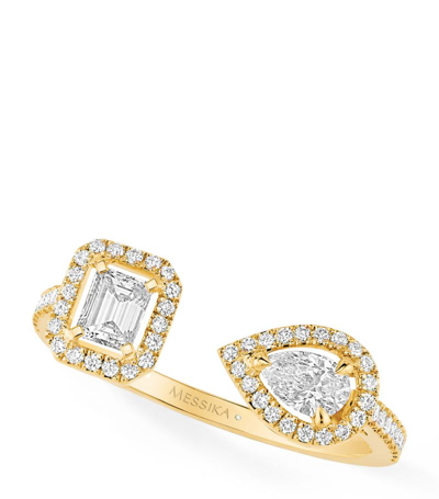 Shop Messika Yellow Gold And Diamond My Twin Ring