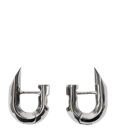 Shop Burberry Hollow Spike Hoop Earrings In Silver