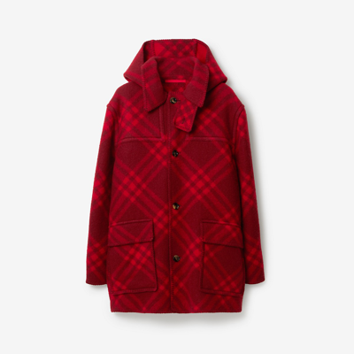 Shop Burberry Check Wool Blanket Cape In Ripple/pillar