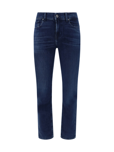 Shop 7 For All Mankind Slimmy Lukewarm Jeans In Dark Blue