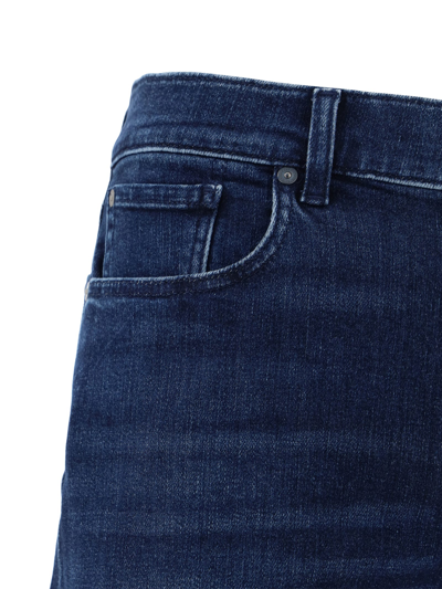 Shop 7 For All Mankind Slimmy Lukewarm Jeans In Dark Blue