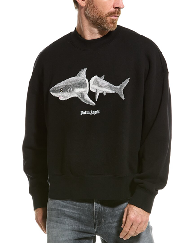 Shop Palm Angels Shark Crewneck Sweatshirt In Black