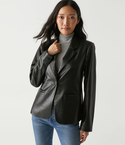 Michael Stars Yelena Faux Leather Blazer In Black