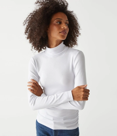 Shop Michael Stars Beck Ribbed Turtleneck In White