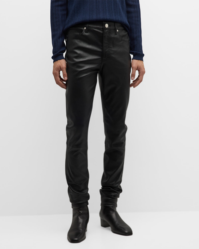 Shop Monfrere Men's Greyson Slim Leather Pants In Noir Leather