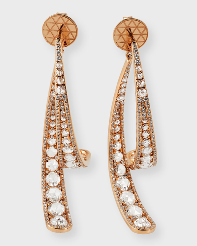 Shop 64 Facets 18k Rose Gold Rose-cut Brilliant-cut Diamond Broken Hoop Earrings