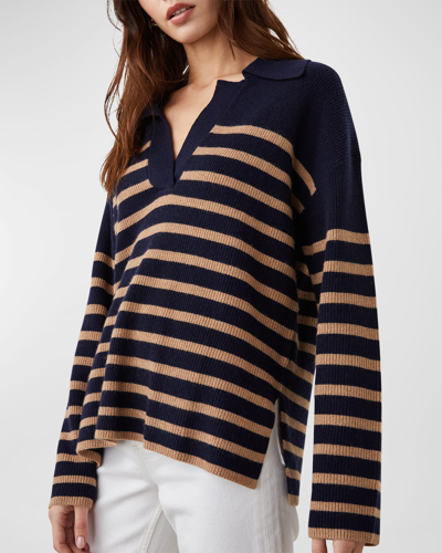 Shop Rails Harris Striped Sweater In Camel Navy Stripe