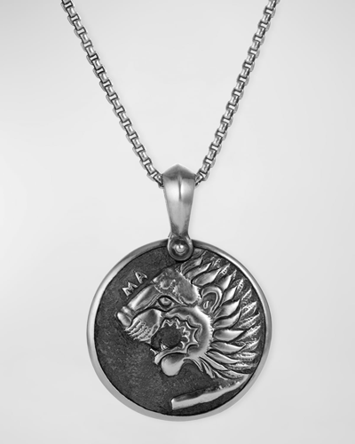 Shop David Yurman Men's Petrvs Lion Pendant In Silver, 35mm