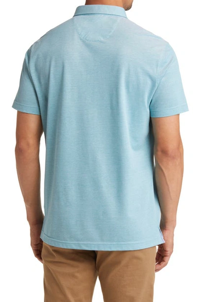 Lorenzo Uomo Trim Fit Short Sleeve Polo In Sea Green