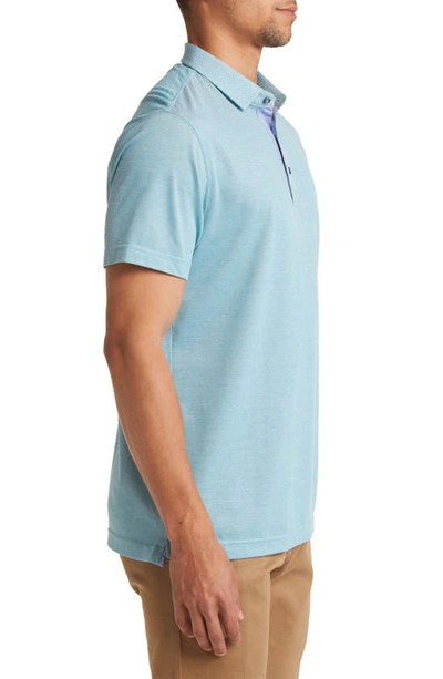 Lorenzo Uomo Trim Fit Short Sleeve Polo In Sea Green