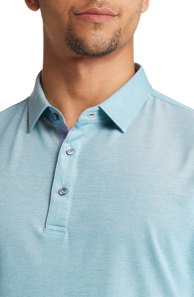 Lorenzo Uomo Trim Fit Short Sleeve Polo In Sea Green