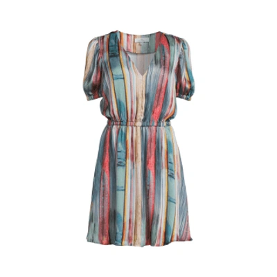 Shop Paul Smith Watercolour Stripe V Neck Dress Size: 12, Col: Multi