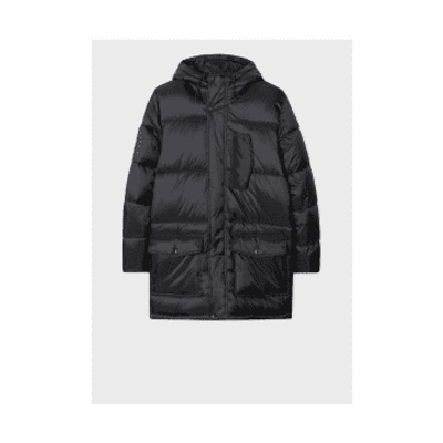 Shop Paul Smith Mid Length Puffa Coat Size: M, Col: Navy In Blue
