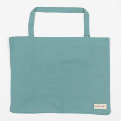 Shop Uskees Large Organic Cotton Tote Bag In Teal Blue