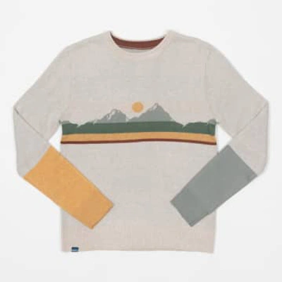 Shop Kavu Hilrose Knit Ski Sweatshirt In Cream & Multi In Neutrals