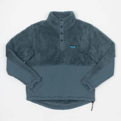 Shop Kavu Balsa Sherpa Pullover Fleece In Teal Blue