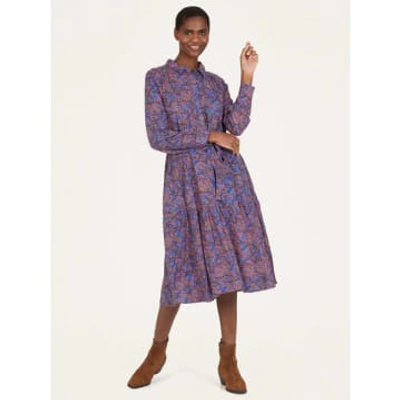 Shop Thought Periwinkle Blue Fawn Printed Midi Shirt Dress