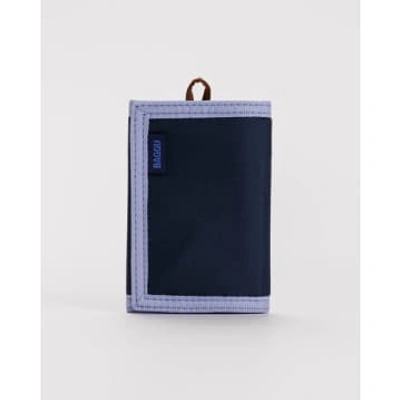 Shop Baggu Navy Mix Nylon Wallet In Blue