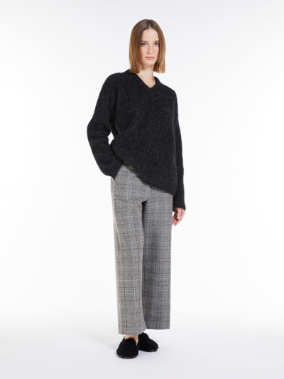Shop Max Mara Rib-knit Mohair Sweater In Black