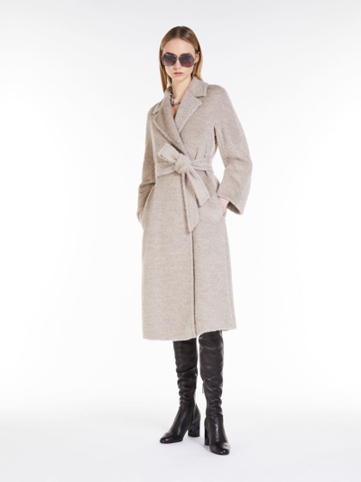 Shop Max Mara Alpaca And Wool Coat In Beige