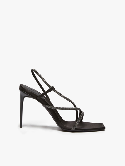 Shop Max Mara Sandals With Micro Crystals In Black