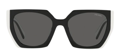 Shop Prada Pr 15ws 09q5s0 Geometric Sunglasses In Grey