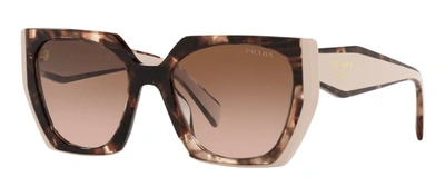 Shop Prada Pr 15ws 01r0a6 Geometric Sunglasses In Brown