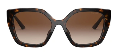 Shop Prada Pr 24xsf 2au6s1 Butterfly Sunglasses In Brown