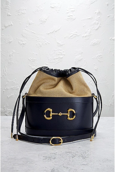 Shop Gucci Horsebit 1955 Bucket Bag In Navy