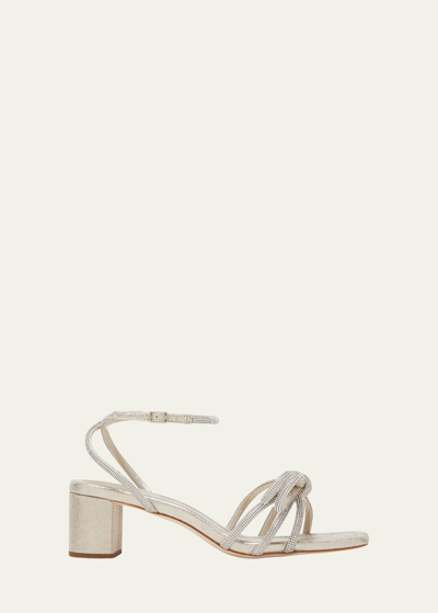 Shop Loeffler Randall Mikel Strass Bow Ankle-strap Sandals In Cappuccino