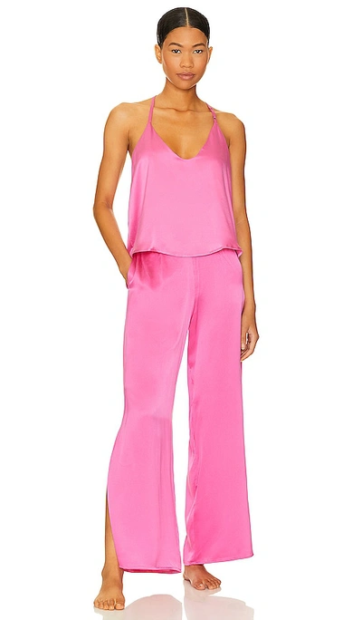 Shop Lunya Washable Silk Cami Pant Set In Caffeinated Pink