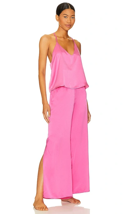 Shop Lunya Washable Silk Cami Pant Set In Caffeinated Pink