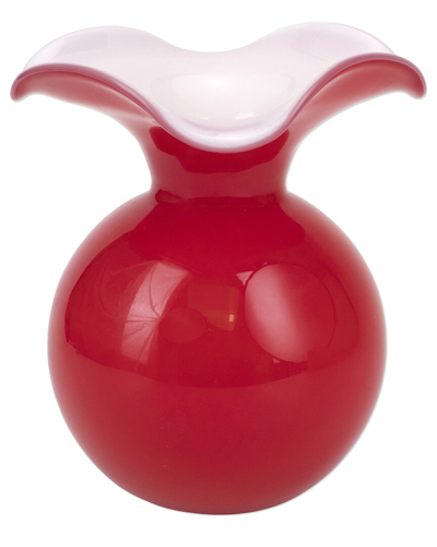 Shop Vietri Hibiscus Glass Red Medium Fluted Vase