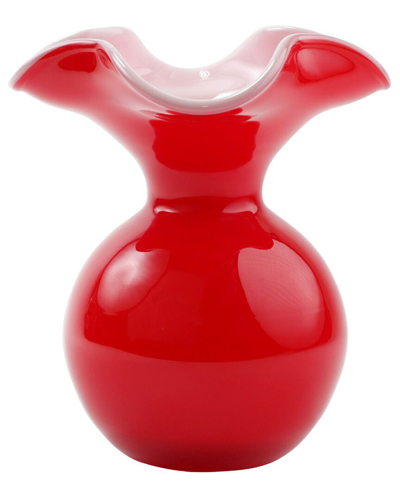 Shop Vietri Hibiscus Glass Red Small Fluted Vase