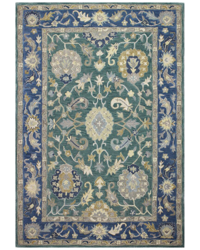 Shop Bashian Rugs Bashian Elyse Transitional Wool Rug In Green