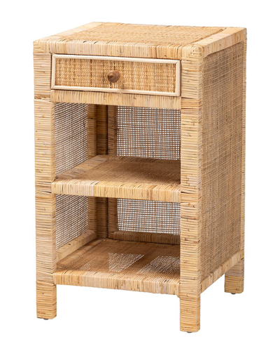 Shop Baxton Studio Bella Modern Bohemian Mahogany & Rattan 1-drawer Nightstand