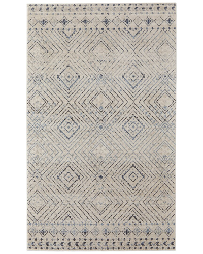 Weave & Wander Wyllah Transitional Geometric Polypropylene & Polyester Accent  Rug In White