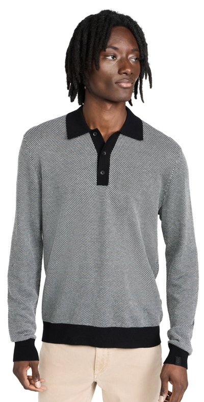 Shop Rag & Bone Harrow Polo Shirt Blackmult