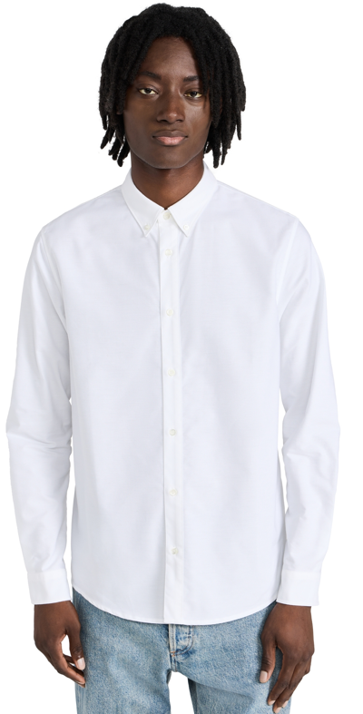 Shop Apc A. P.c. Oxford Button Down Shirt White