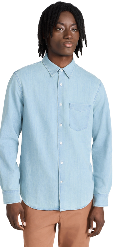 Shop Club Monaco Clean Denim Shirt Blue/bleu