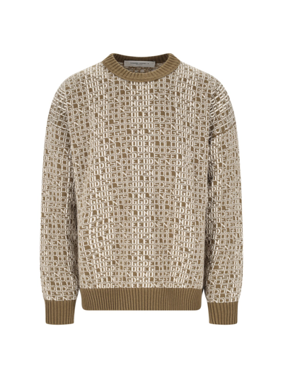 Shop Golden Goose Logo Sweater In Brown