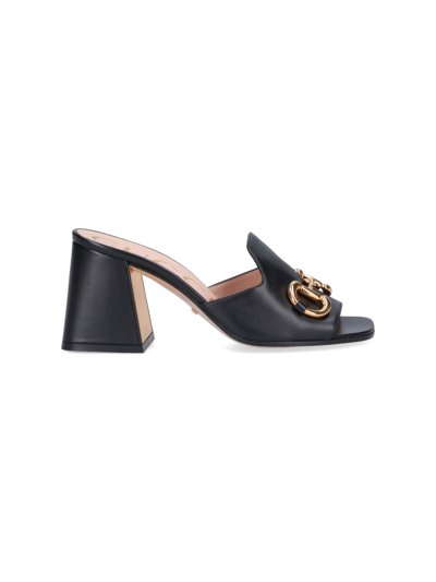Shop Gucci Clip Detail Sandals In Black  