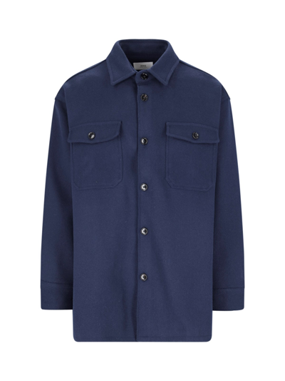Shop Ami Alexandre Mattiussi Shirt Jacket In Blue