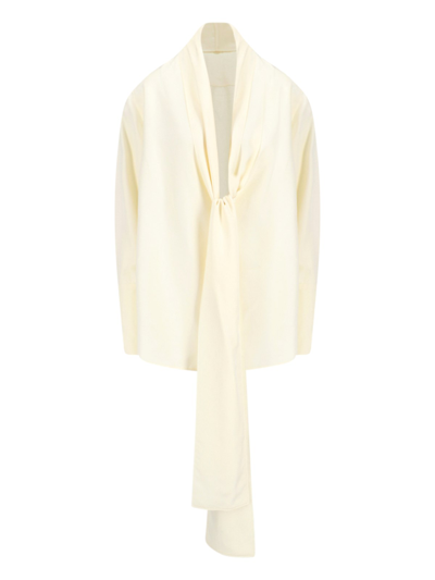 Givenchy Women Cream Silk Foulard Blouse In Cream